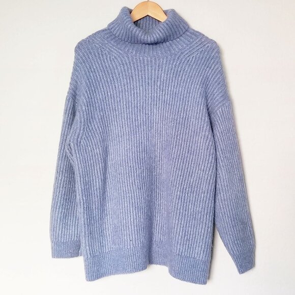 Lou & Grey Findley Chunky Ribbed Knit Turtleneck Oversized Sweater Alpaca S $90 - Picture 2 of 12
